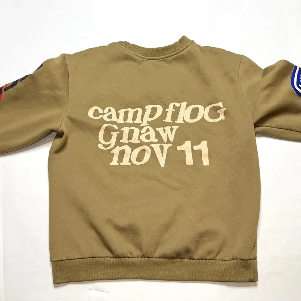 Copied - Lucky me I See Ghost tan long sleeve crewneck shirt size L